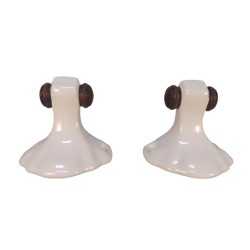 PAREJA 2 PERCHAS PORCELANA/MADERA